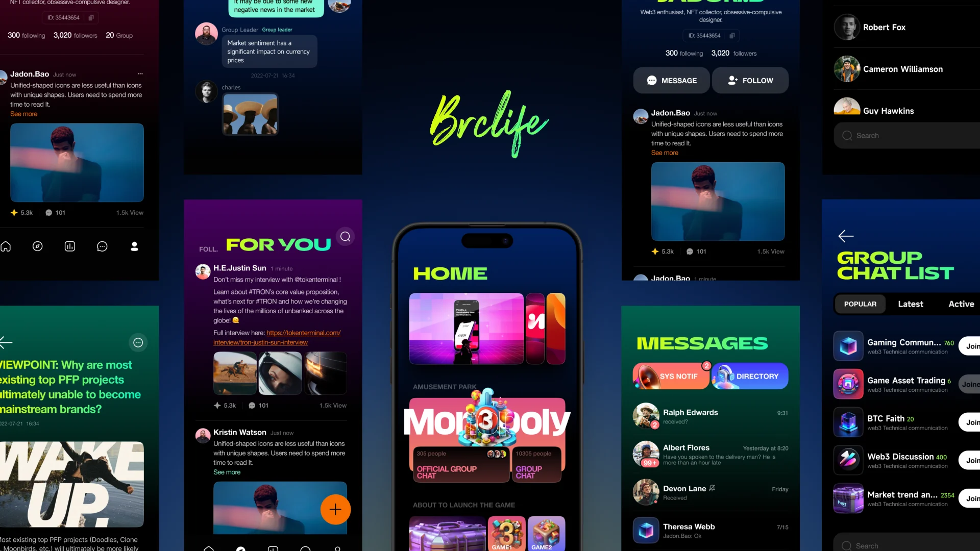 BrcLife 移动端产品界面展示